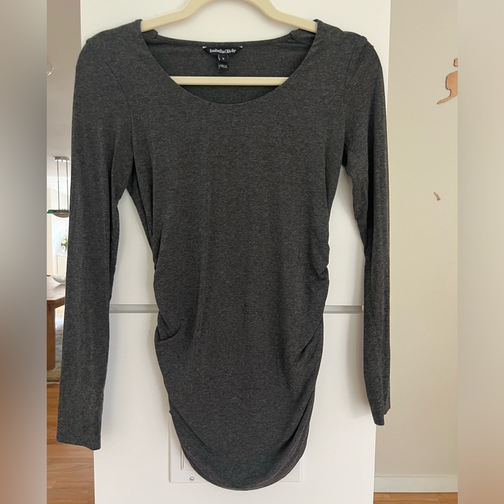 Grey Isabella Oliver long sleeve maternity tee